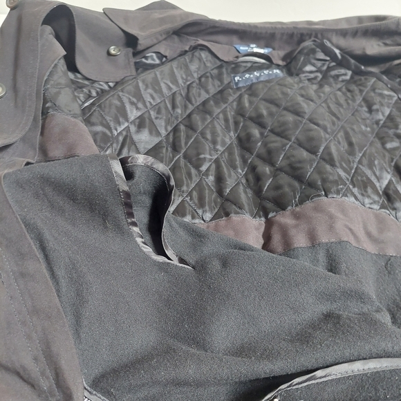 Ralph Lauren Black Trench Coat Vintage Size 44R Men Wool Liner Microfiber Soft - Picture 13 of 15